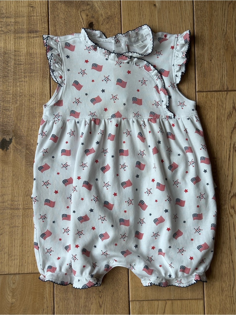 Kissy Kissy Bold Stripes and Bright Stars Short Ruffle Playsuit 18-24 Months